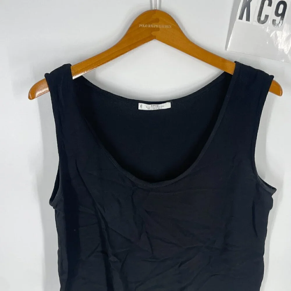 Mango MNG fringe top black sz M - Picture 7 of 12